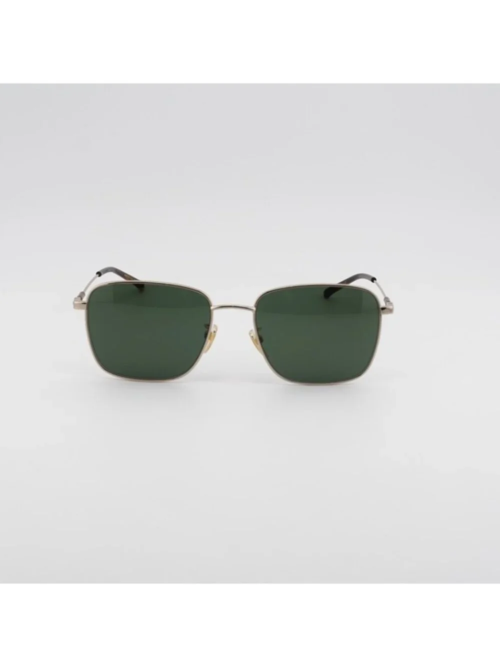 Gucci GG2097SK 002 Sunglasses Gold Square Frame, Green Lenses